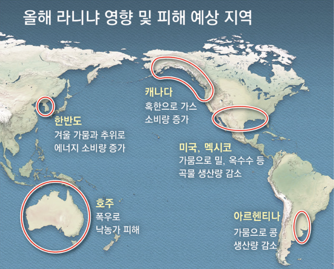 라니냐 피해 예상 지역